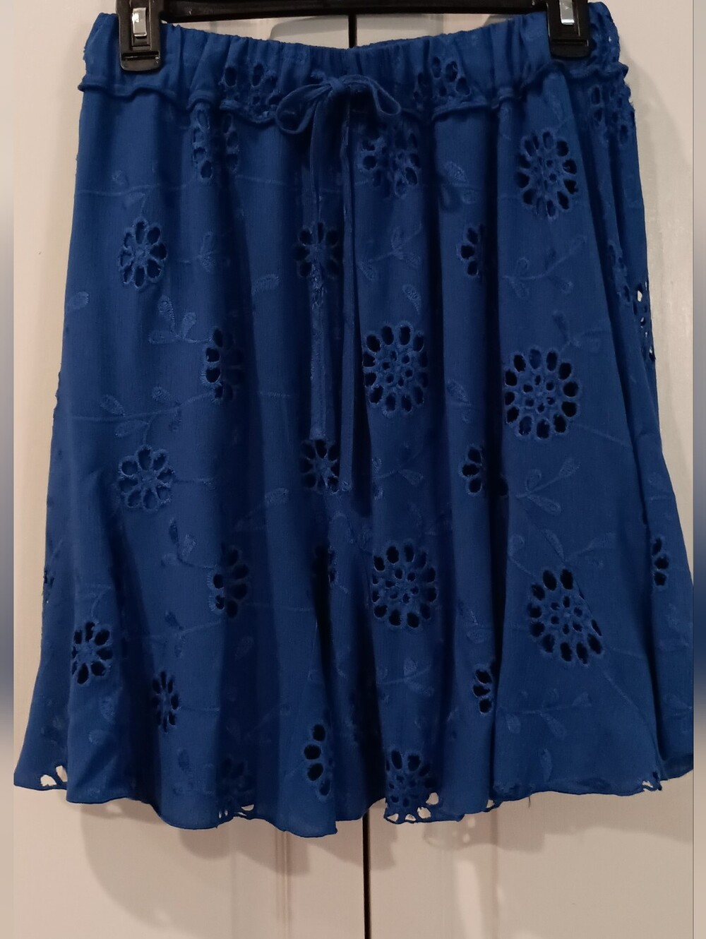 Rewind Royal Blue Eyelet Circle Skirt